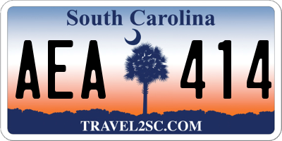 SC license plate AEA414