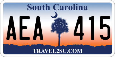 SC license plate AEA415