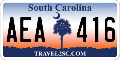 SC license plate AEA416