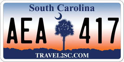 SC license plate AEA417