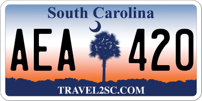 SC license plate AEA420