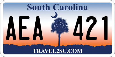 SC license plate AEA421