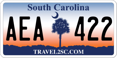 SC license plate AEA422