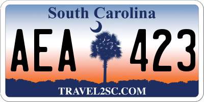 SC license plate AEA423