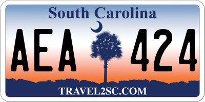 SC license plate AEA424