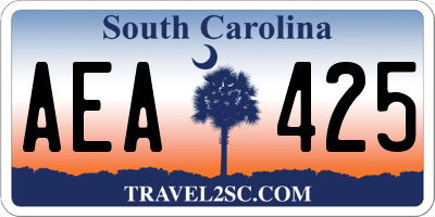 SC license plate AEA425