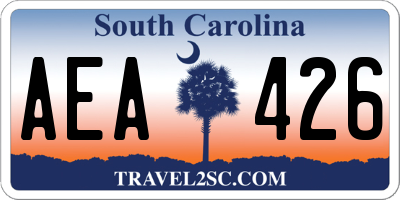 SC license plate AEA426