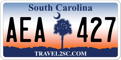 SC license plate AEA427