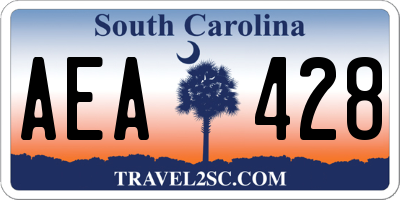 SC license plate AEA428