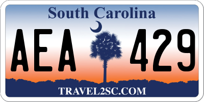 SC license plate AEA429