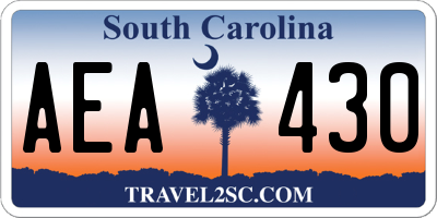 SC license plate AEA430