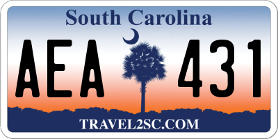 SC license plate AEA431