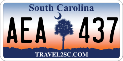 SC license plate AEA437
