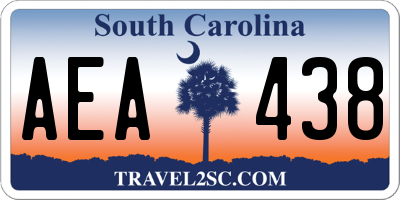 SC license plate AEA438