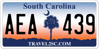 SC license plate AEA439