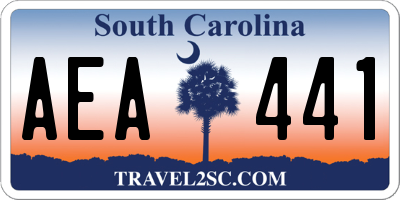 SC license plate AEA441