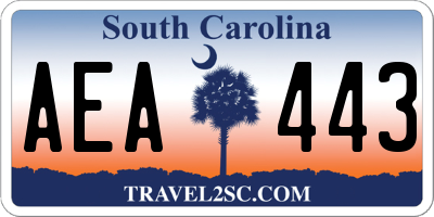 SC license plate AEA443