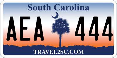 SC license plate AEA444