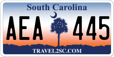 SC license plate AEA445
