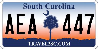 SC license plate AEA447