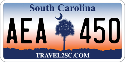 SC license plate AEA450