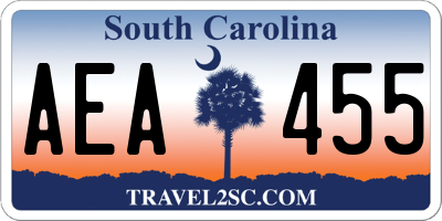 SC license plate AEA455