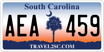 SC license plate AEA459