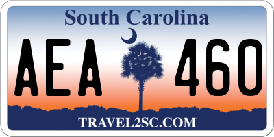SC license plate AEA460
