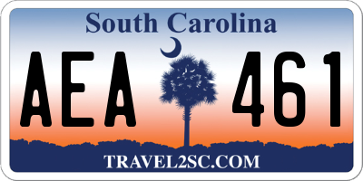 SC license plate AEA461