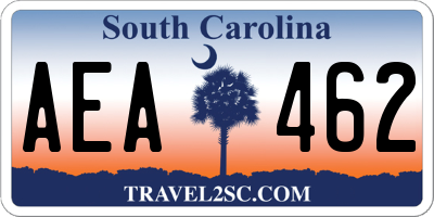 SC license plate AEA462