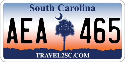 SC license plate AEA465