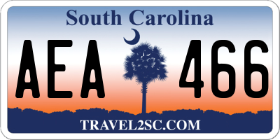 SC license plate AEA466