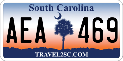 SC license plate AEA469