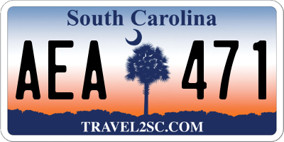 SC license plate AEA471