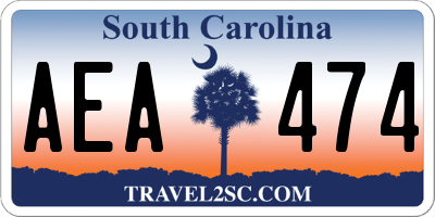 SC license plate AEA474