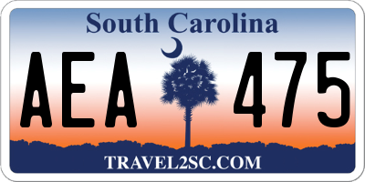 SC license plate AEA475