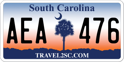 SC license plate AEA476