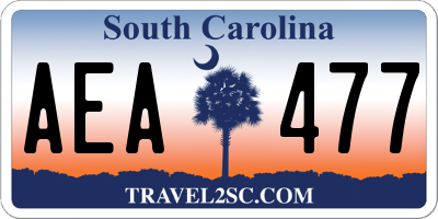 SC license plate AEA477