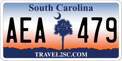 SC license plate AEA479