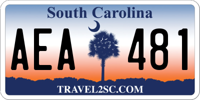 SC license plate AEA481