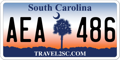 SC license plate AEA486