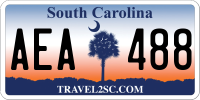 SC license plate AEA488