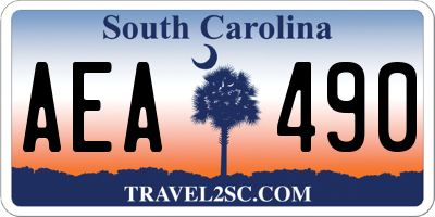SC license plate AEA490