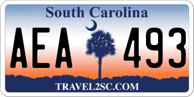 SC license plate AEA493