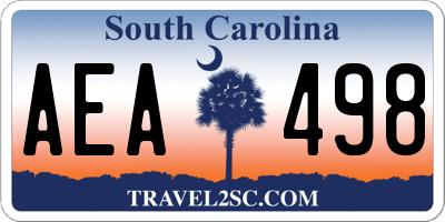 SC license plate AEA498