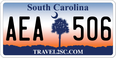 SC license plate AEA506