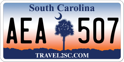SC license plate AEA507
