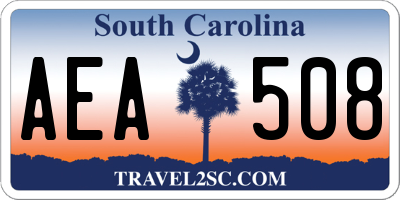 SC license plate AEA508