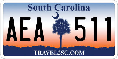 SC license plate AEA511