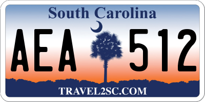 SC license plate AEA512